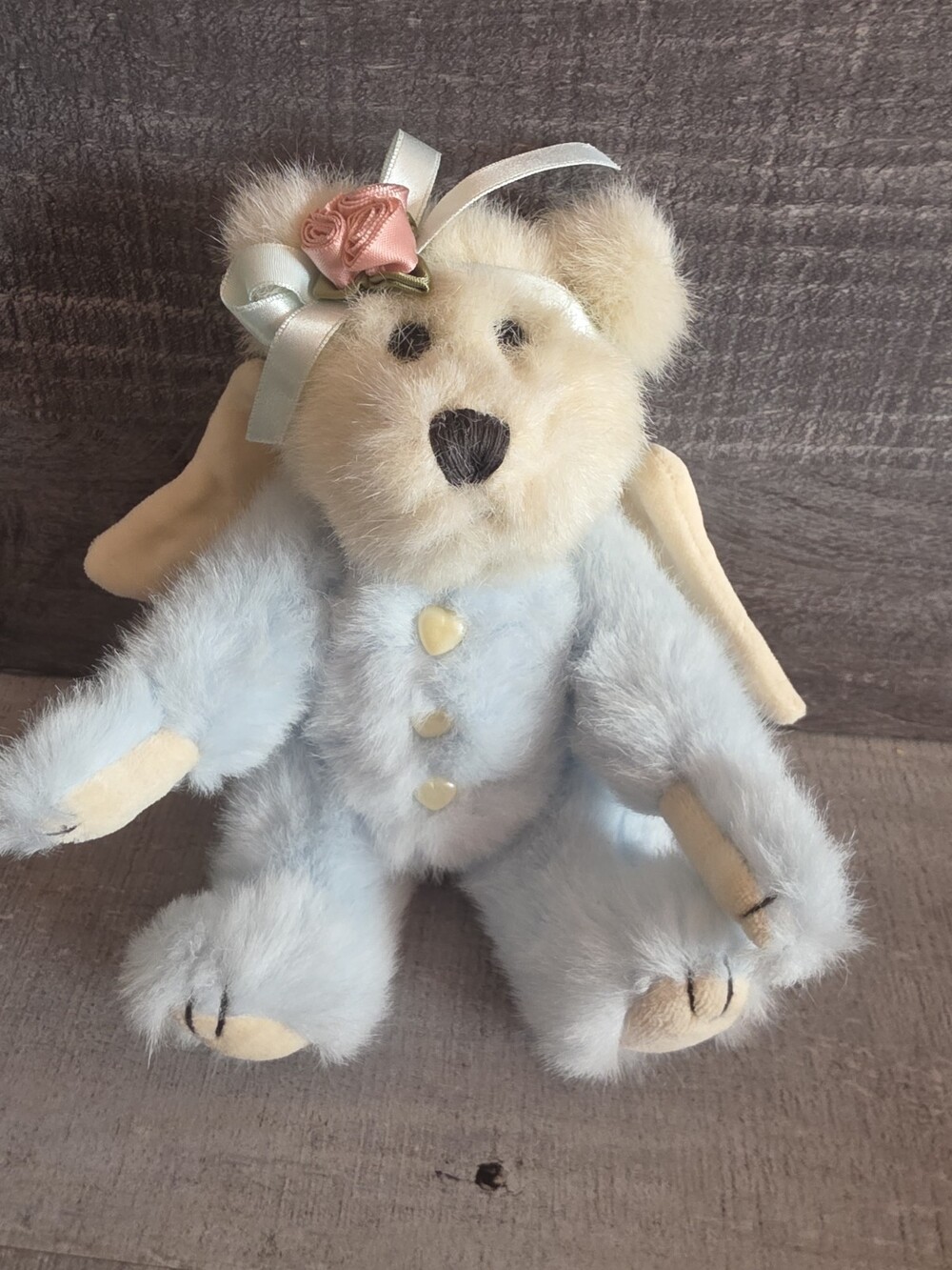 Boyds Bears Retired Pastel Blue Angel Bear Zephyr Goodnight Plush b297